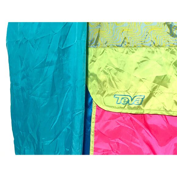 Cotopaxi Teva Teca Windbreaker Neon Color Block Pullover Hoodie Womens XL Mens L - Picture 4 of 10